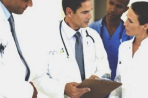 Medical professionals having a conversation about a Bolam test case.