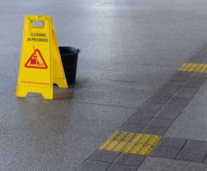 Slippery floor to represent slip, trip or fall solicitors.