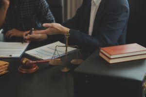 A solicitor client meeting in an office